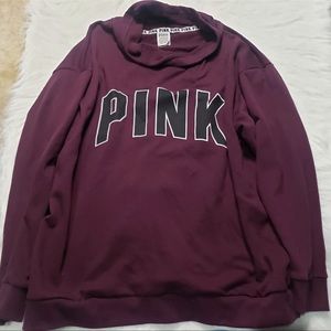 Pink cowl neck hoodie
